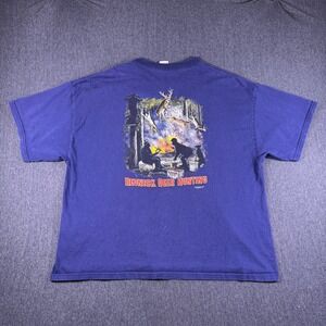 Vintage Sportsmen Delta Magnum Weight Deer Hunting Mens Blue T-Shirt‎ Size 2XL